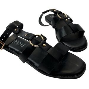 Journee Collection Women’s Eleanora Black Ankle T- Strap Sandals Size 8